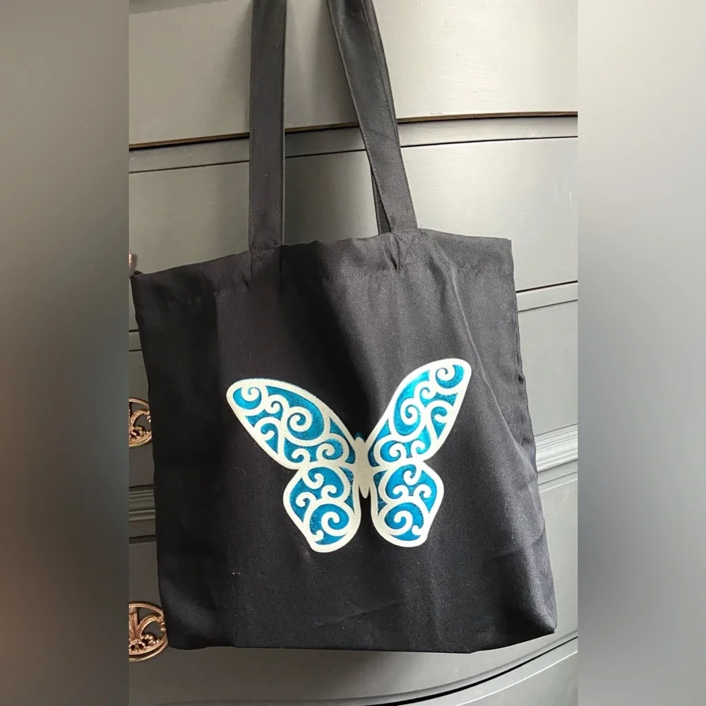 Reusable Polyester Butterfly Tote Bag